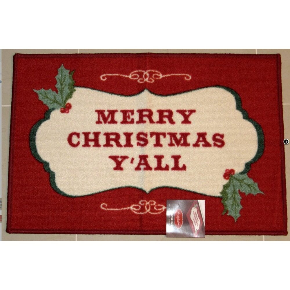 St. Nicholas Square Merry Christmas "Texas Y'All" Printed Rug